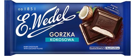 Czekolada Gorzka Kokosowa - Kokos-Zartbitterschokolade 100g Wedel