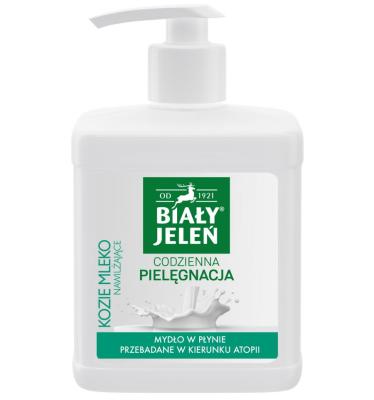 BIALY JELEN - nawilzajace mydlo naturalne w plynie kozie mleko /500ml. doz. POLLENA