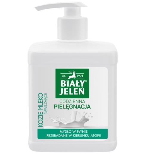 BIAŁY JELEŃ - nawilżające mydło naturalne w płynie kozie mleko /500ml. doz.