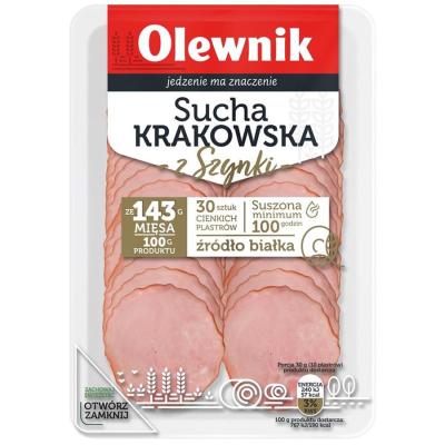 Krakowska Sucha z Szynki - Trockene Schinkenkrakauer 80g Olewnik