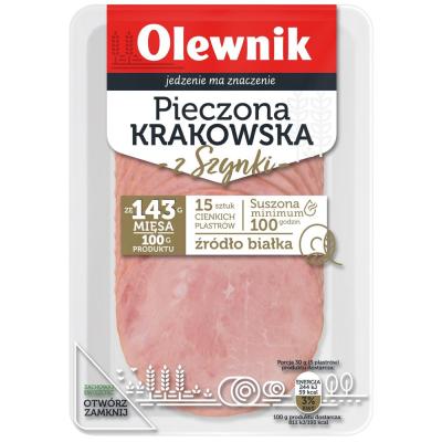Krakowska Pieczona z Szynki Plastry  - Trockene Krakauer Gebraten 90g Olewnik