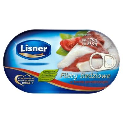 Filety Sledziowe w Sosie Pomidorowym - Heringfilets in Tomatenso&szlig;e 175g Lisner
