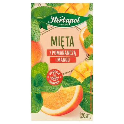 Herbata Mieta z Pomaranca i Mango - Früchtetee Minze Orange Mango 20*1,5g Herbapol
