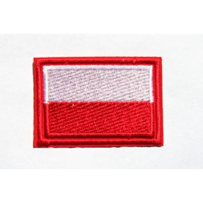 Naszywka flaga z czerwonym obrysem - Polen Patch zum Aufb&uuml;geln