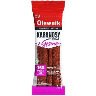 Kabanosy Wieprzowe z Gesina - Cabanossi mit Gänsefleich 105g Olewnik