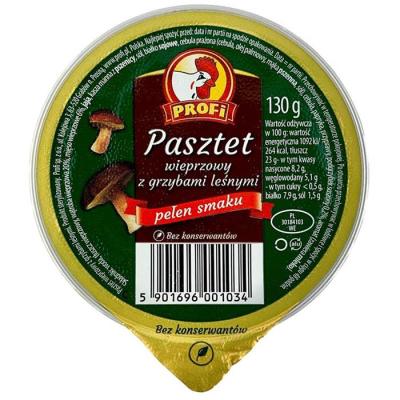 Profi Pasztet z Grzybami - Schweineleberbrotaufstrich mit Pilzen 130g