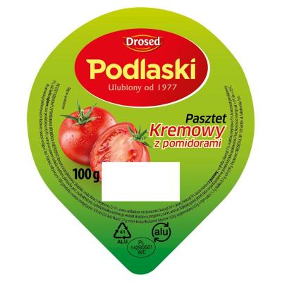 Pasztet Podlaski Gefl&uuml;gel &ndash; Brotaufstrich mit Tomaten Kremowy z Pomidorami 100g Drosed