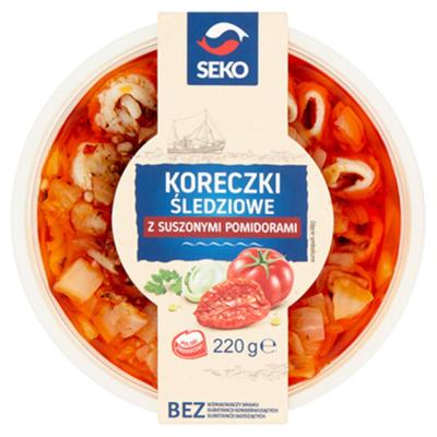 Koreczki Sledziowe z Suszonymi Pomidorami - Heringröllchen mit getrocknete Tomate 220g Seko