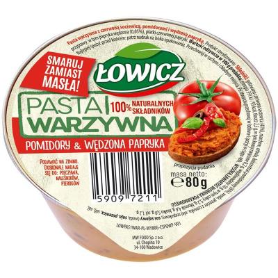 Pasta Warzywna Pomidory i wedzona Papryka 80g - Gemüseaufstrich Tomaten und Geräucherte Paprika Lowicz