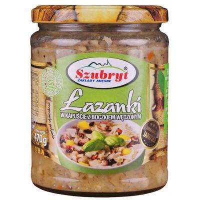 Lazanki w Kapuscie z Boczkiem - Nudeeln mit Sauerkraut und Speck 470g Szubryt
