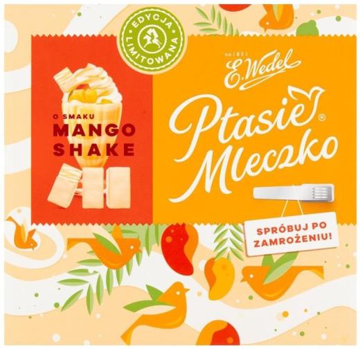 Ptasie Mleczko Mango Shake w Bialej Czekoladzie 340g Wedel