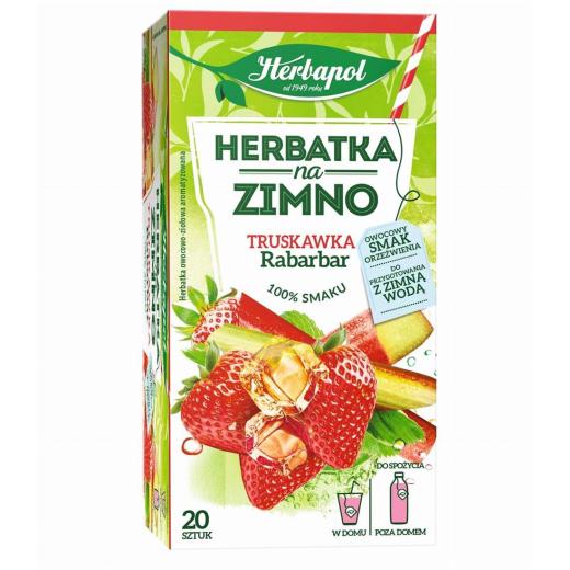 Herbatka na Zimno Truskawka Rabarbar - Erdbeeren Rhabarbar Tee 36g Herbapol