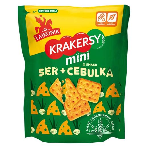 Krakersy Mini Ser Cebula - Mini Sracker Käse Zwiebel 100g Lajkonik