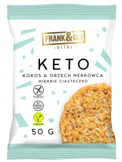 Ciastko Keto Kokos und Cashew - Kokos i Nerkowiec Cookie 50g Frank&Oli