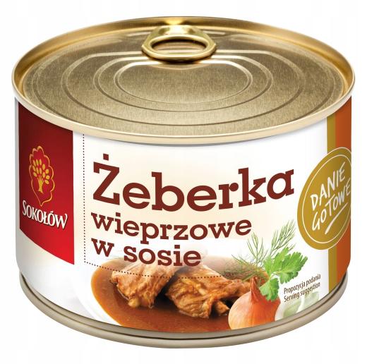 Zeberka Wieprzowe w Sosie - Schweinerippchen im Soße 400g Sokolow