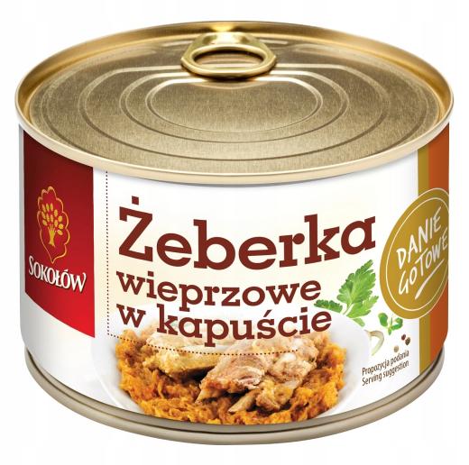 Zeberka Wieprzowe z Kapusta - Schweinerippchen mit Kraut 400g Sokolow